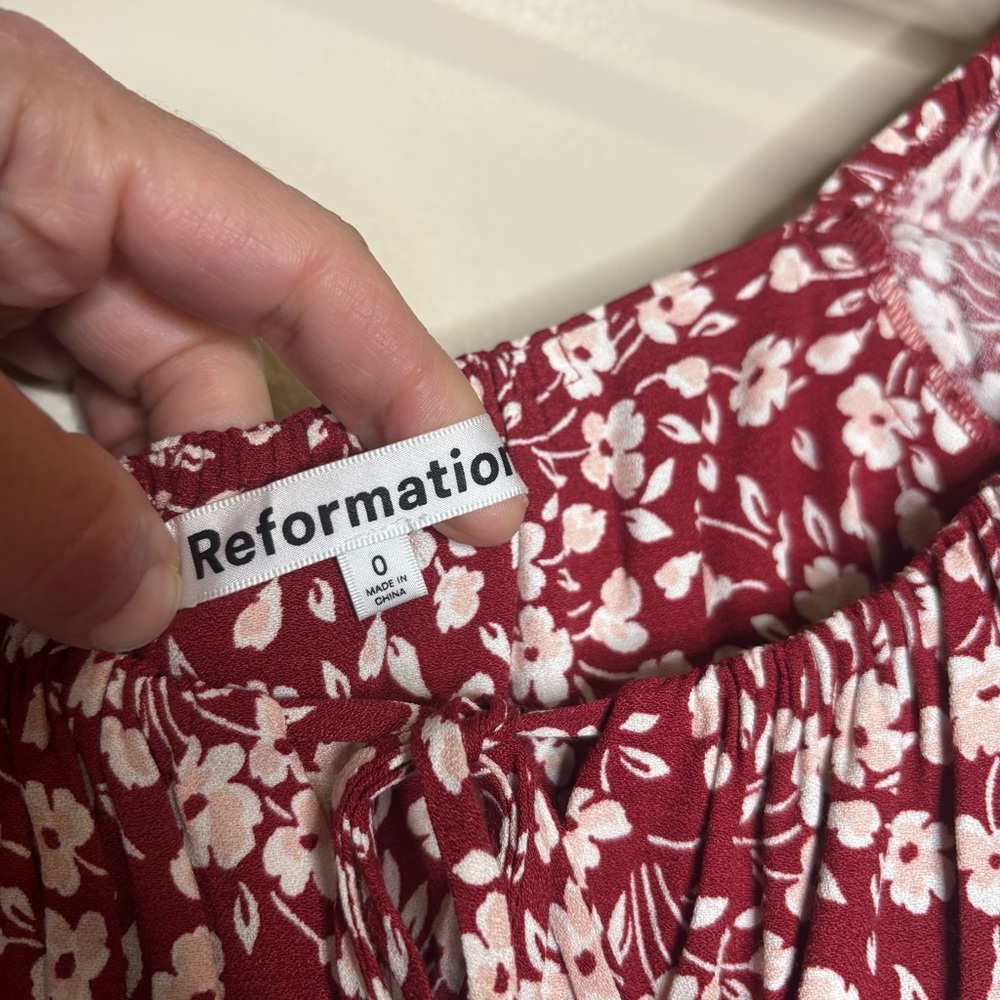 Reformation Teyana Floral Print Crepe Midi Dress - Picture 8 of 12
